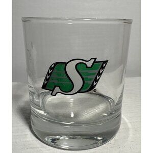 Saskatchewan Roughriders CFL Football Logo Low Ball Whiskey Glass 3.5" Tall
